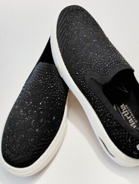 SKECHERS x MARTHA STEWART Women's Arch Fit Arcade Glitz Black Sneakers Size 7.5